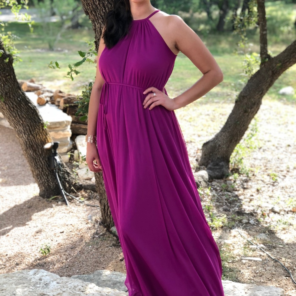 Fuscia bridesmaids dress